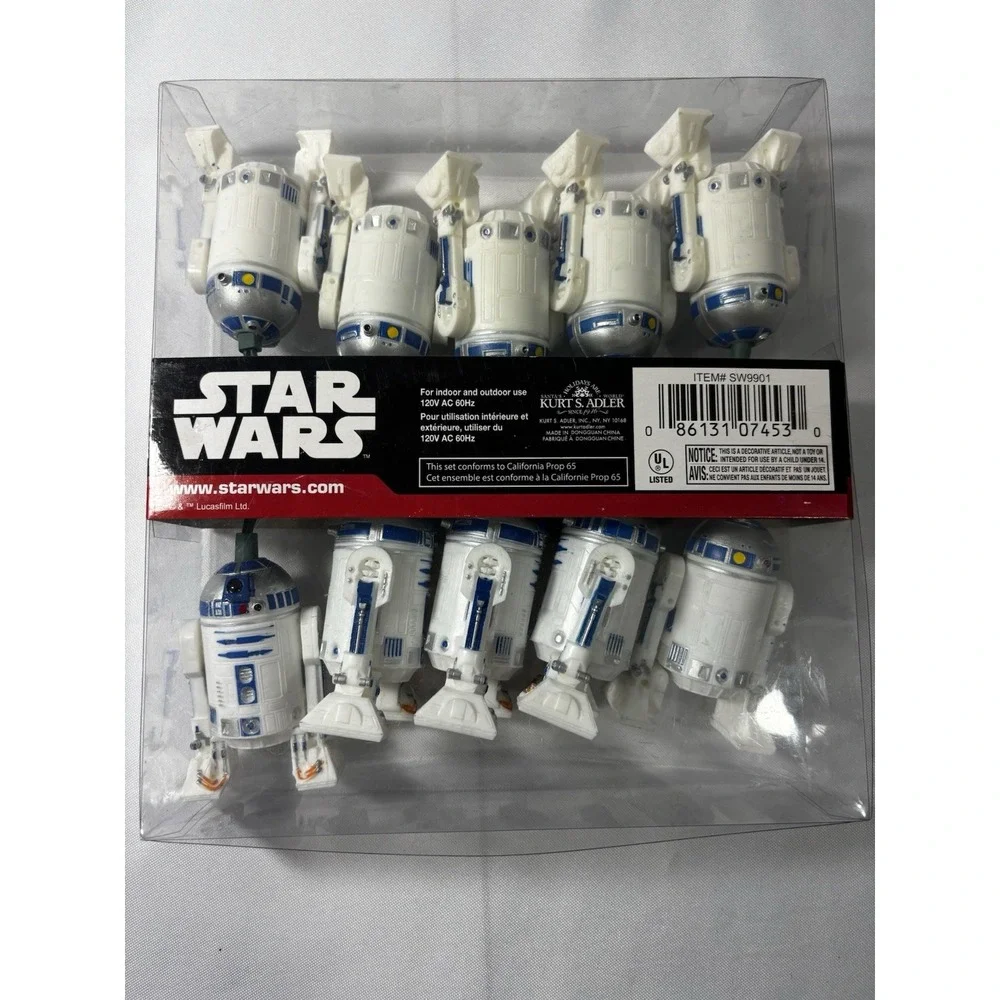 ⭐️Star Wars Disney R2D2 Party Light Set Indoor & Outdoors Plastic- Kurt S Adler